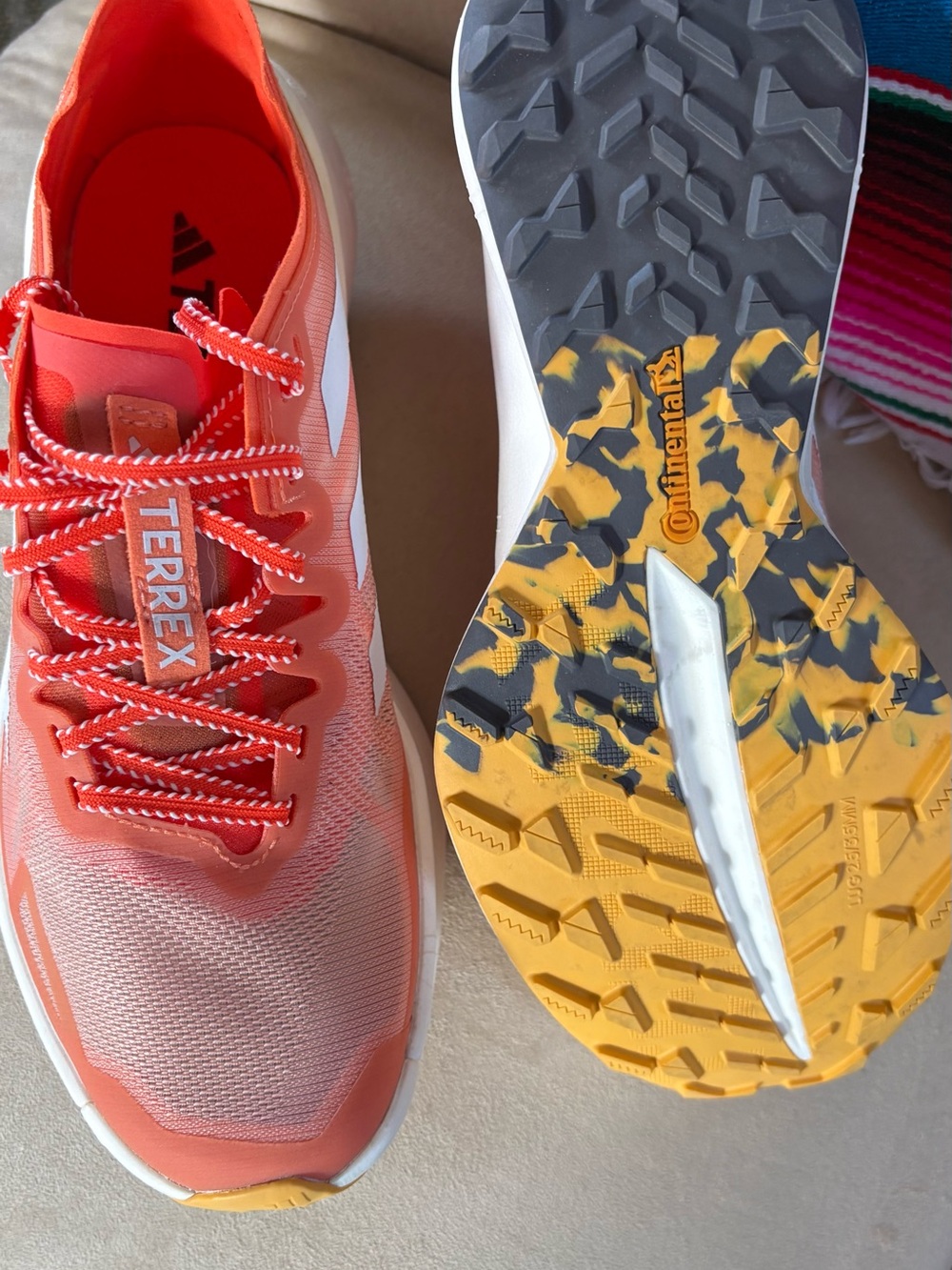 NEW Women's Orange Continental Trail Running Shoes with Yellow Grip Sole
